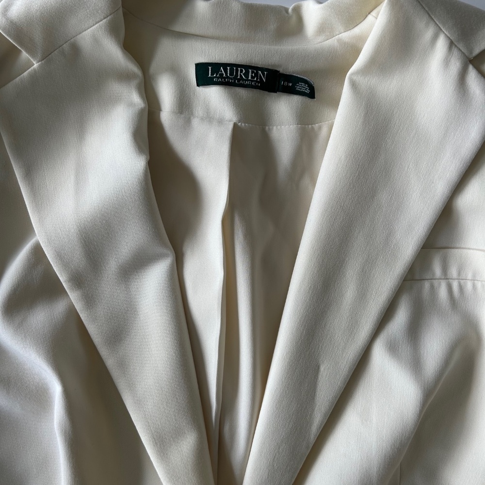 Lauren Ralph Lauren Cream Blazer/Suit Jacket Size 18W EUC - Picture 2 of 9